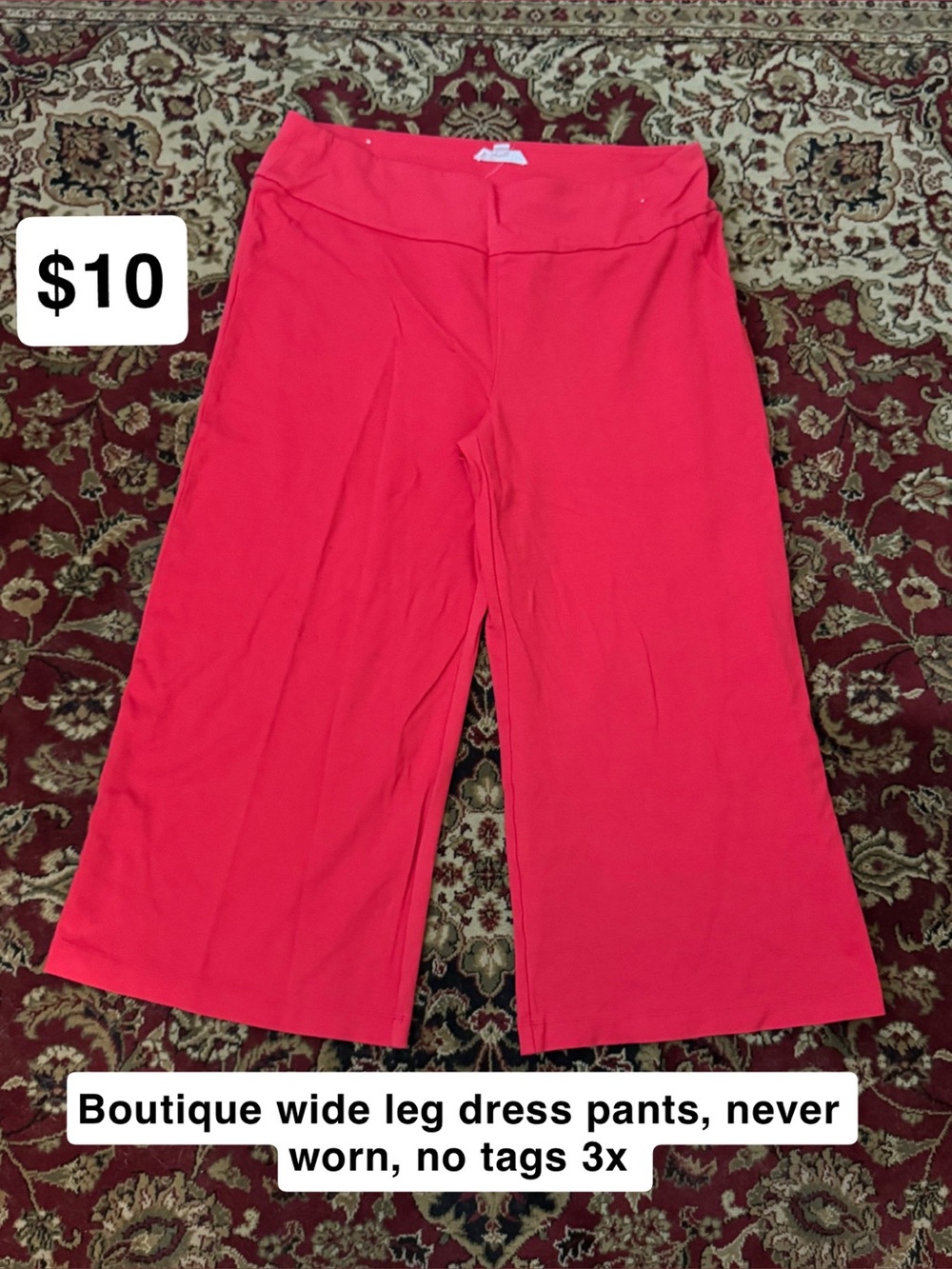 Boutique Wide-Leg Dress Pants - Red